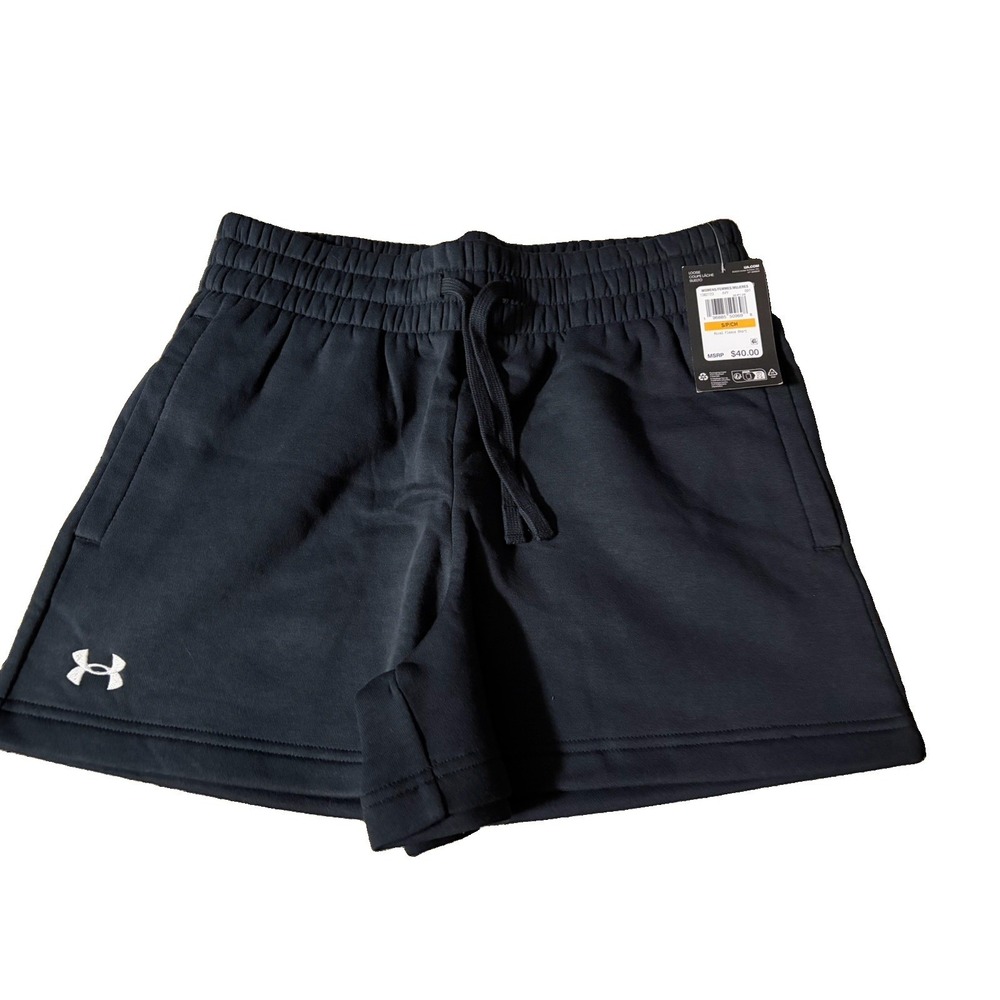 Under Armour Women's Rival Fleece Shorts Black Size Small S NWT 1382723